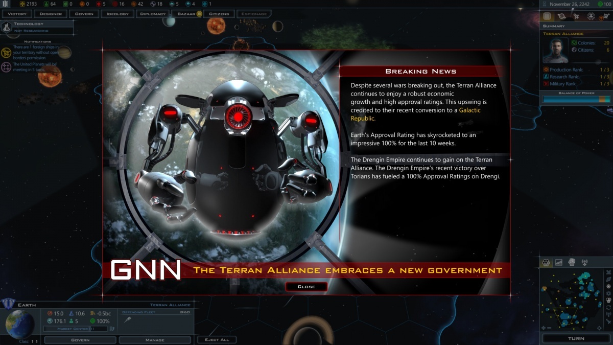 Screenshot for Galactic Civilizations III: Intrigue on PC